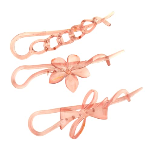 Parcelona French Large Twist N Clip Flower Bow Chain Hair Clip Barrettes