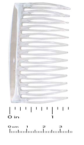 Parcelona French Oval Cut 13 Teeth Clear Cellulose Set of 4 Side Hair Combs