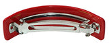 French Amie Curved Fuschia Red Large 3 ¾” Handmade Celluloid Hair Clip Barrette