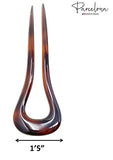 Parcelona French Classic Curve Shell Large 5 1/4”  Set of 2 Chignon Hair Bun Pin