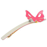 French Amie Little Butterfly Pink Ivory Large Handmade Celluloid Hair Barrette