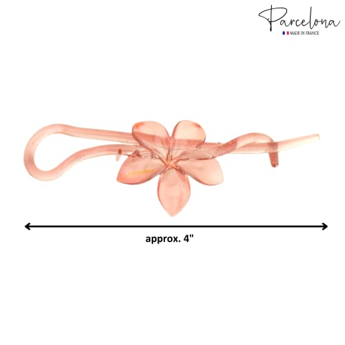 Parcelona French Large Twist N Clip Flower Bow Chain Hair Clip Barrettes