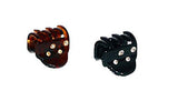 Parcelona French Little Belle With Crystals Shell And Black Mini Hair Claws