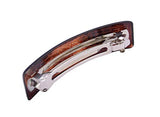 Parcelona French Croco Black Tortoise Shell Wide Strong Grip Clip Hair Barrette