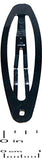 Parcelona French Ellipse Black Medium Set of 6 Metal Snap Clic Clac Hair Pins