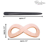 Parcelona French Infinity Medium Celluloid Hair Slider Bun Cover for Women