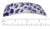 Parcelona French Purple Foot Print Bar Wide Large Celluloid Hair Clip Barrette