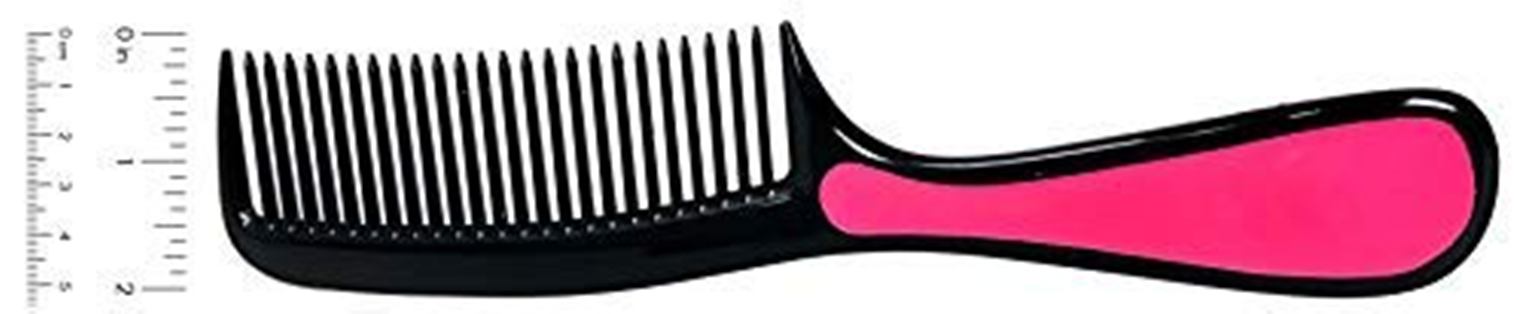 Parcelona French Detangling Black Fuchsia Anti-static Hair Comb with Handle