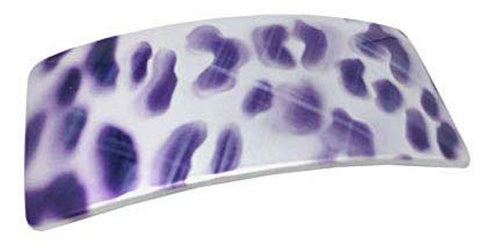 Parcelona French Purple Foot Print Bar Wide Large Celluloid Hair Clip Barrette