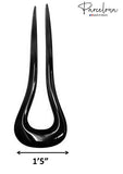 Parcelona French Classic Curve Black Large 5 1/4”  Set of 2 Chignon Hair Bun Pin