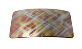 Parcelona French Bar Pink Touch on Golden Wide Large Hair Clip Barrette
