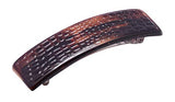 Parcelona French Croco Black Tortoise Shell Wide Strong Grip Clip Hair Barrette