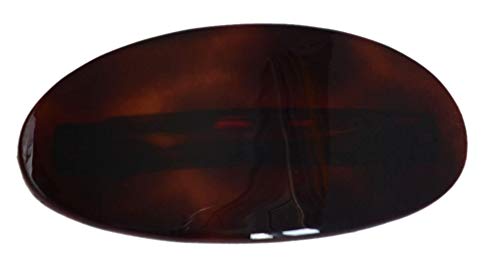 Parcelona French Oval Wide Large Set of 2 Shell Brown Black Hair Clip Barrette