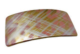 Parcelona French Bar Pink Touch on Golden Wide Large Hair Clip Barrette