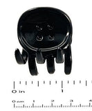 Parcelona French Button Small Black Shell Brown Jaw Hair Claw  Clip 2 Pieces
