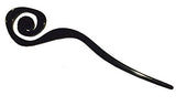 Parcelona French Swirl Cellulose Large Tortoise Shell N Black Bun Hair Pin Stick-ebuyfashion.com-ebuyfashion.com