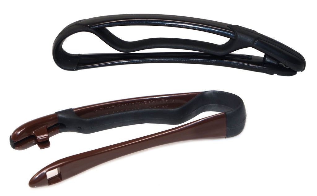 Parcelona French Twin Fit Chocolate Brown N Black Metal Free Hair Clip