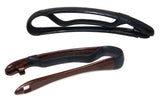 Parcelona French Twin Fit Brown N Black Celluloid Hair Clip Barrettes for Women