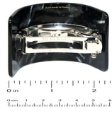 French Amie Half Circle Curved Pearl Black Handmade Celluloid Hair Clip Barrette