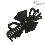 Parcelona French Double Loop Large Black Claw Clip Clamp Clutcher 4.25 Inches