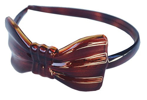 Parcelona French Bow Brown Tortoise Shell Celluloid Acetate Flexible Headband-ebuyfashion.com-ebuyfashion.com