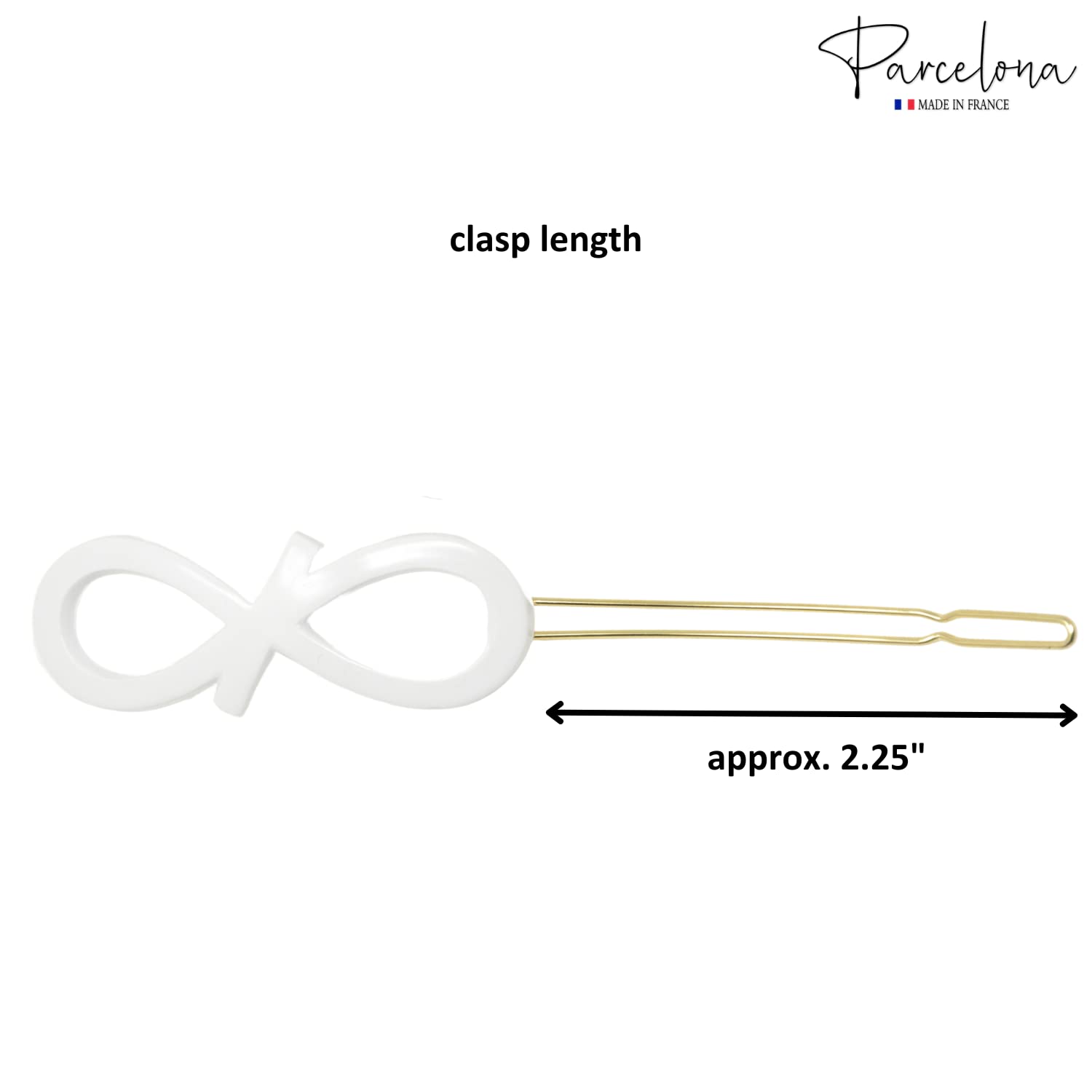 Parcelona French Ribbon Knot Infinity Small Cellulose Hair Barrettes for Women