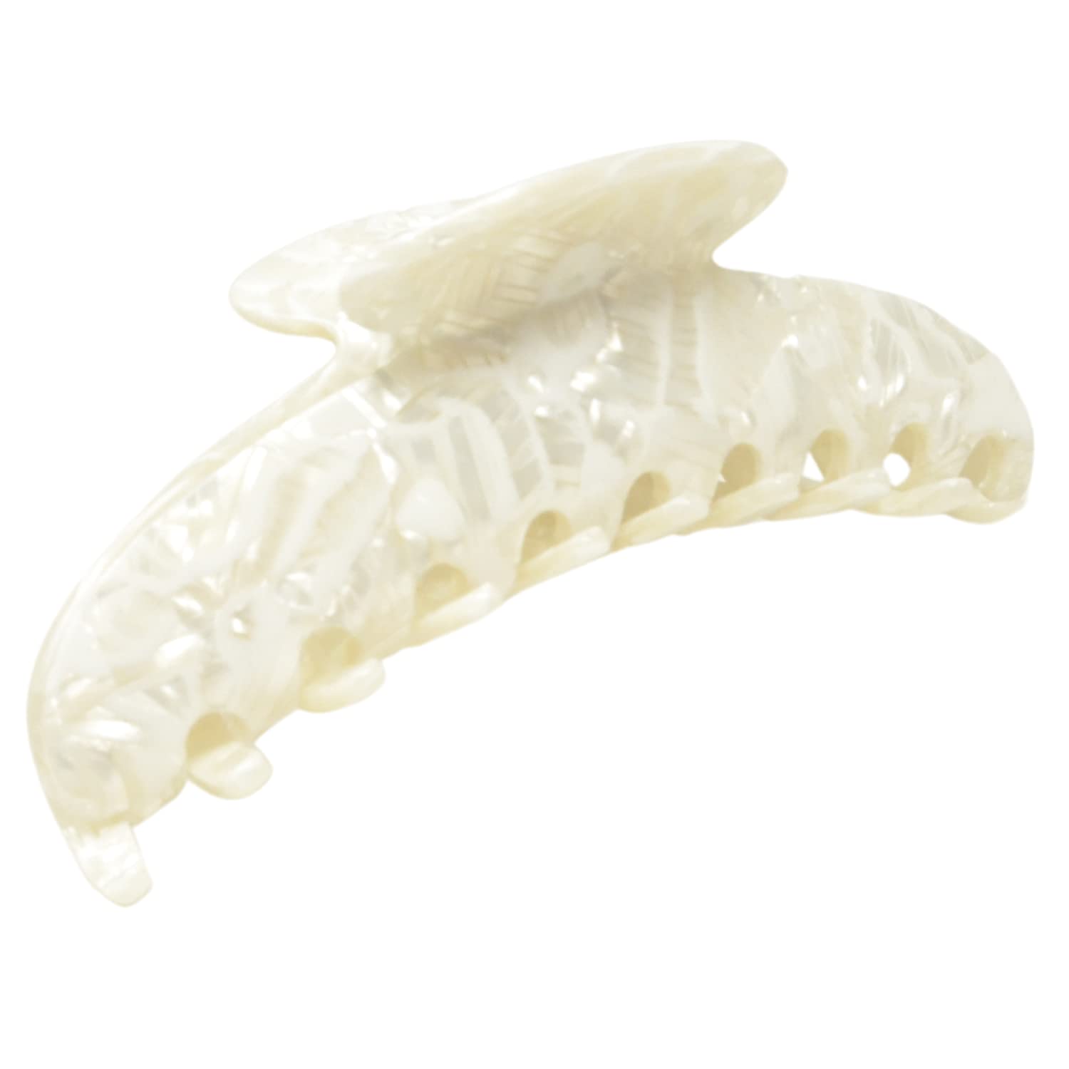 French Amie Contour Large 4 ¾” Celluloid Handmade Jaw Hair Claw Clip for Women