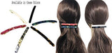French Amie Skinny Lean Black Rounded Edges Handmade Hair Clip Barrette