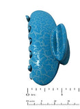 Parcelona French Clamp Matte Pink and Blue Small Crackled Pattern Claw Clips
