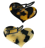 French Amie Twin Heart Small White Tokyo & Tokyo Metal Free Hair Clip Barrette