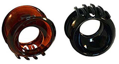 Parcelona Round Large Shell & Black Pony Jaw Hair Claw Clip with Covered Spring