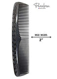 Parcelona French Bordered Shell N Black Celluloid Toothed Pocket Hair Comb 2Pcs