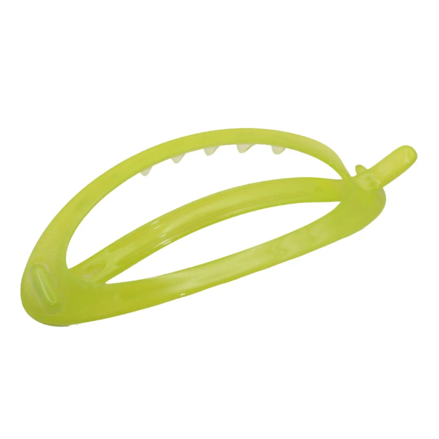 Parcelona French Plain Oval Simple Large Metal Free Hair Barrette for Women