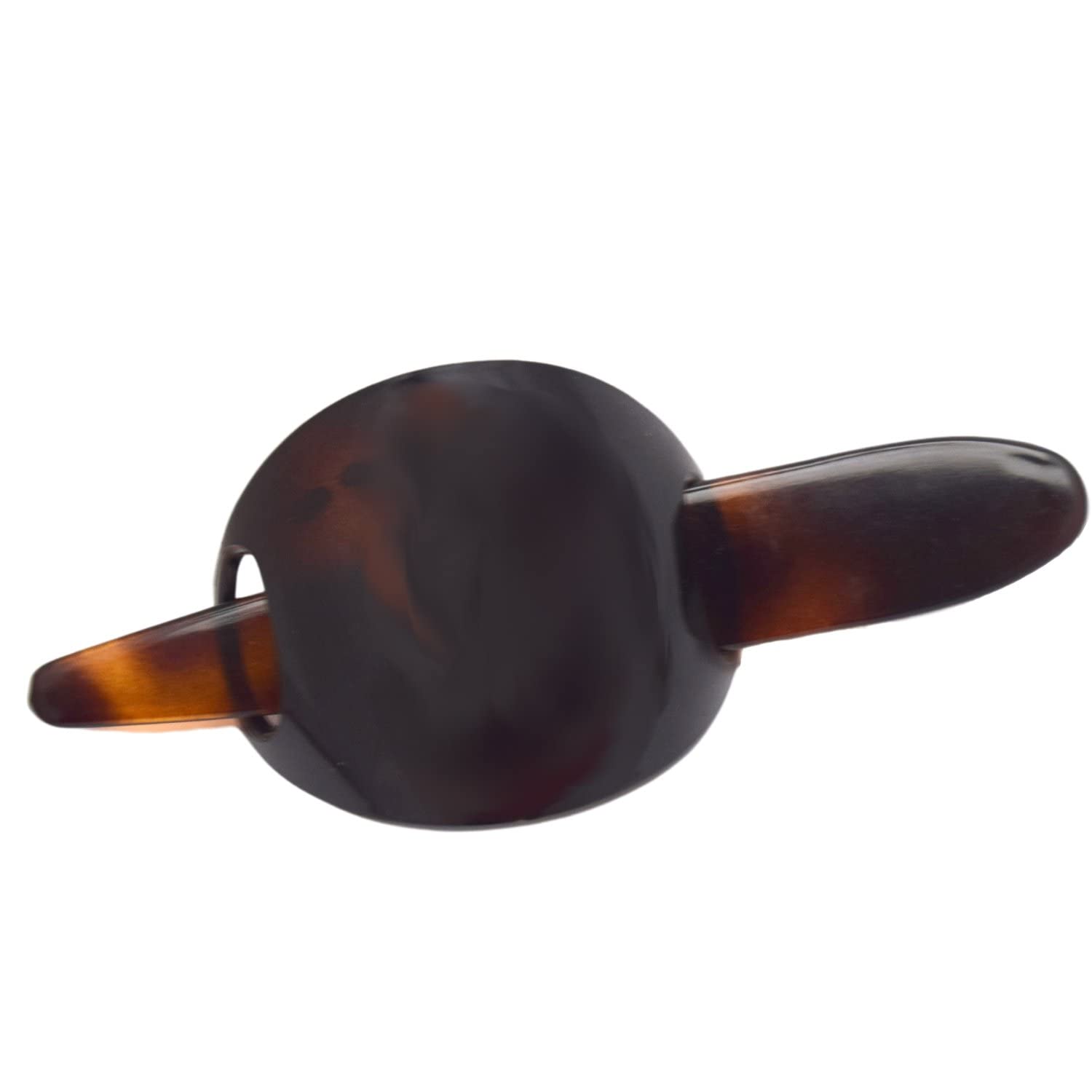 Parcelona French Classic 3" Celluloid Hair Slider Bun Cover Clip with Stick