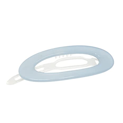 French Amie Oval Cut Out Small Handmade Celluloid Snap Hair Barrette for Women
