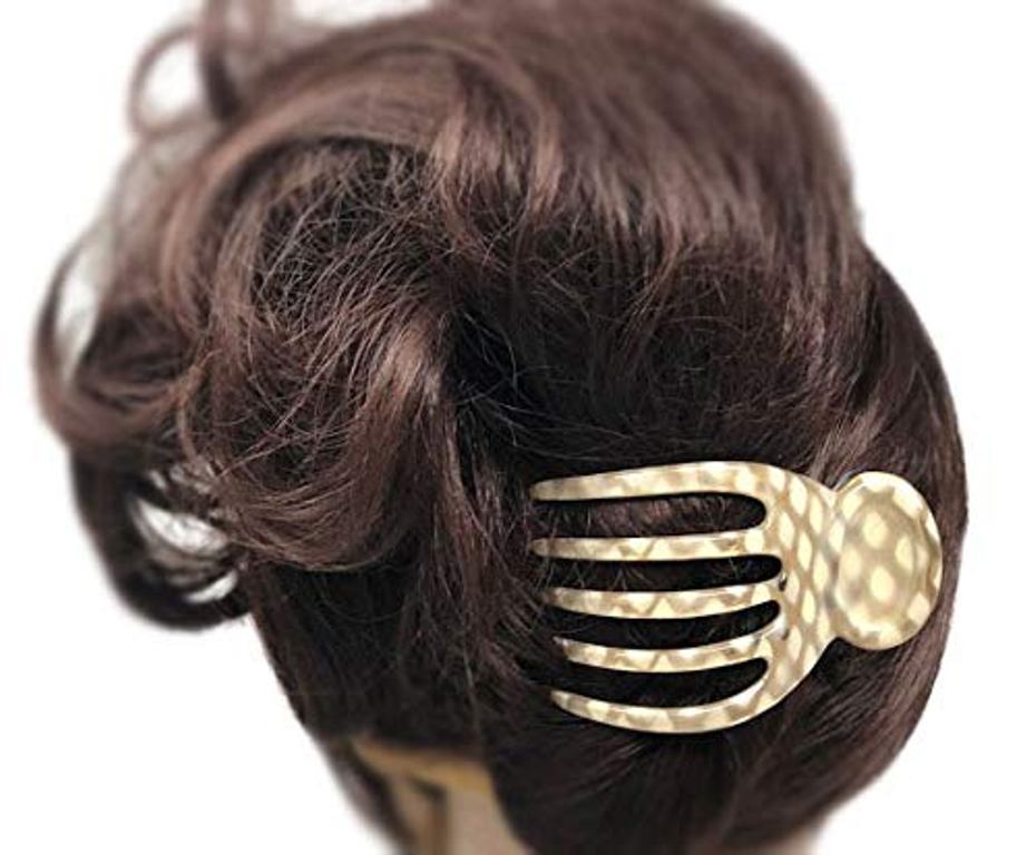 Parcelona France Golden Touch Ivory Dots Basic Side Slide Hair Claw Clip Clamp