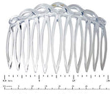 Parcelona French 2 Pieces Medium Open Curved Clear Celluloid Side Hair Combs