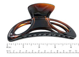 Parcelona French Cutout Extra Large Shell Black Cellulose Jaw Hair Claw Clip