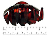 Parcelona French Streaks Wide Shell Flat Teeth Covered Spring Jaw Hair Claw Clip