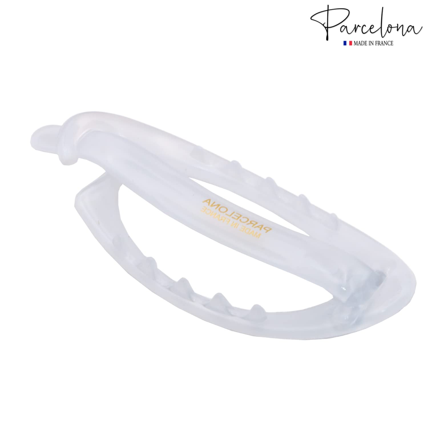 Parcelona French Plain Oval Small Cellulose Metal Free Hair Barrette for Women