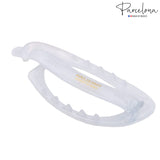 Parcelona French Plain Oval Small Celluloid Metal Free Hair Barrette for Women