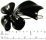 Parcelona French Lunaria Small Shell Black Celluloid Snap on Hair Pin Barrette-ebuyfashion.com-ebuyfashion.com