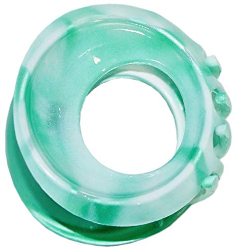 Parcelona French Round Mint Green N White Cellulose Large Pony Hair Claw