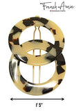 French Amie Twin Round White Tokyo  Side Slide Hair Clip Barrette