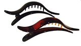 Parcelona French Brill Beak Large Black N Tortoise Side Slide Hair Clip 2 pcs-ebuyfashion.com-ebuyfashion.com