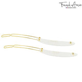 French Amie Narrow Oblong Small Set of 2 Hair Slide-in Barrette Clips