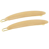 French Amie Narrow Oblong Small Set of 2 Hair Slide-in Barrette Clips