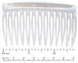 Parcelona French Oval Cut 13 Teeth Clear Celluloid Set of 4 Side Hair Combs