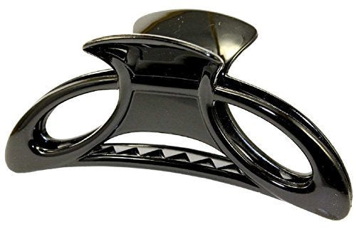 Parcelona French Cutout Extra Large Shell & Black Cellulose Jaw Hair Claw Clip