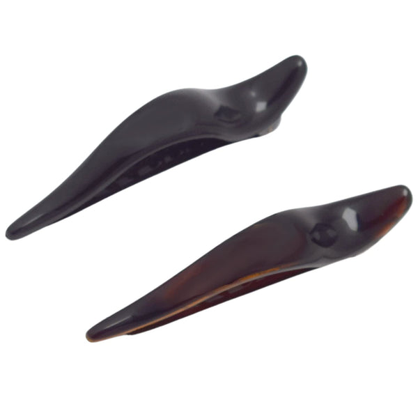 Parcelona French Brill Beak Mini Set of 2 Black Shell Side Slide Jaw Hair Claw